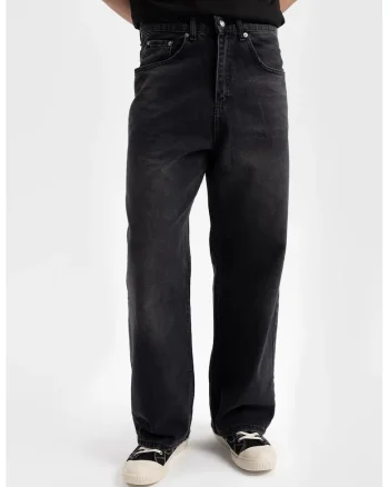 Blugi barbati,  Comfort Fit, talie medie, gri, amestec bumbac/in