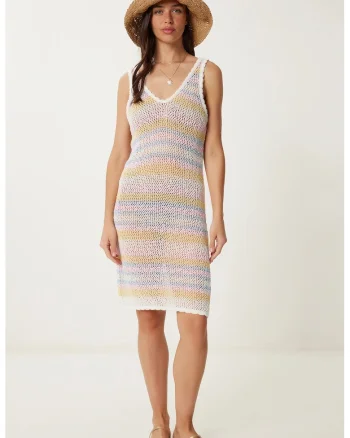 Rochii, Happiness Istanbul, Rochie tricotata mulata, galben chihlimbar, casual, 80% bumbac,