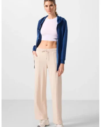 Pantaloni dama  bej natural, texturati