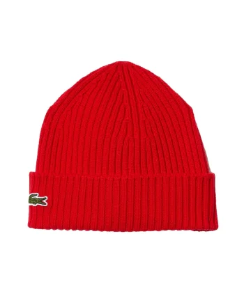 Caciula unisex striata de lana, Rosu vermillion