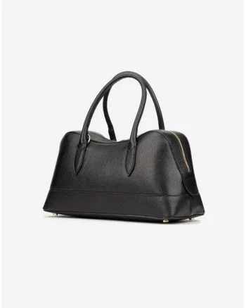 Geanta dama din piele texturata neagra