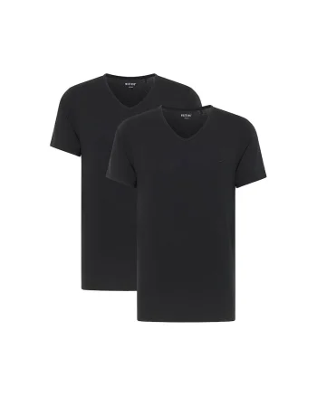 Set de tricouri cu decolteu in V - 2 piese, Negru