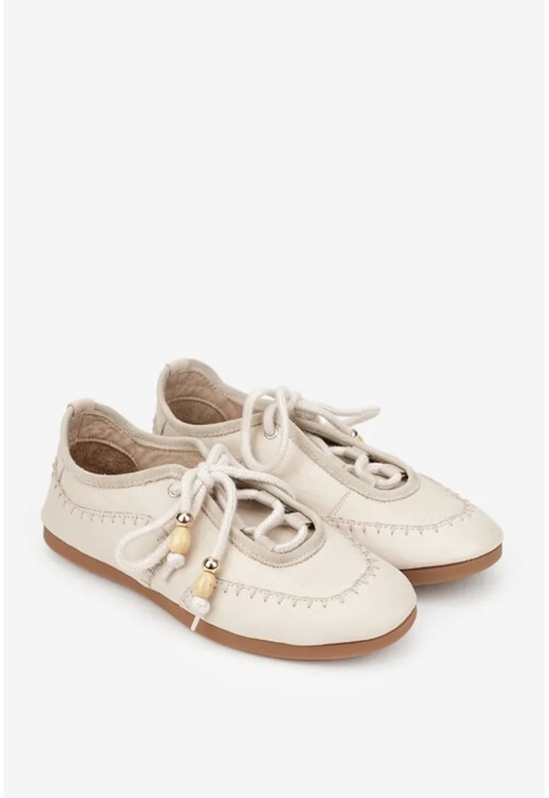 Pantofi dama NUR din piele naturala bej