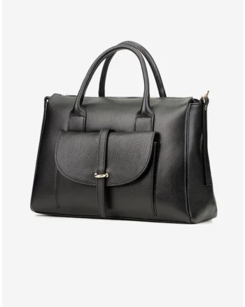 Geanta dama din piele naturala neagra