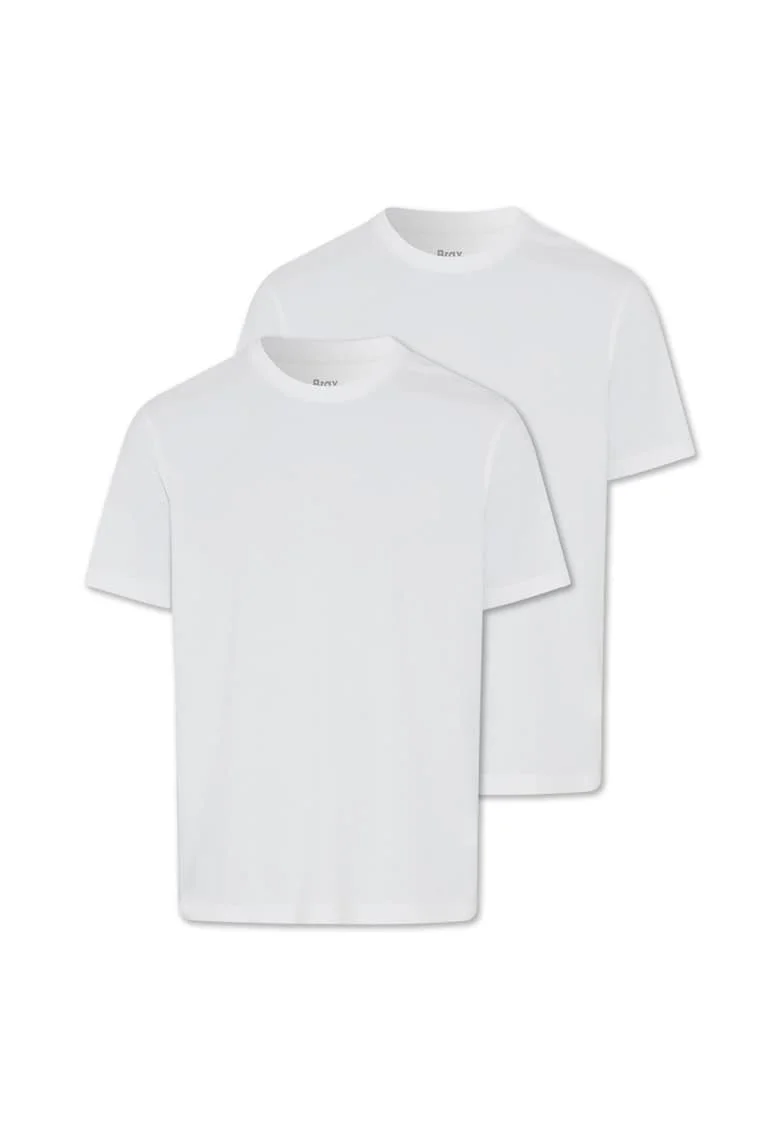 Set de tricouri cu model uni - 2 piese, Alb