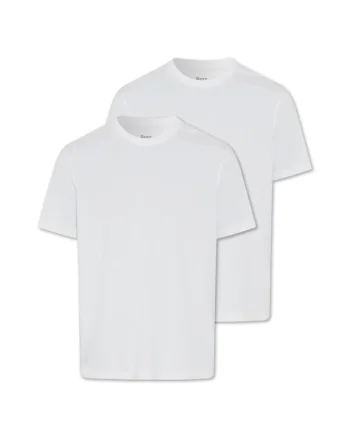 Set de tricouri cu model uni - 2 piese, Alb