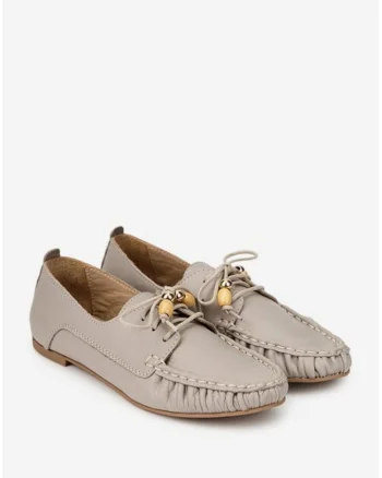 Pantofi dama taupe din piele naturala - 68945, Maro taupe