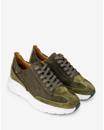 Pantofi barbati piele kaki, Verde