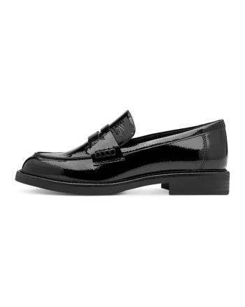 Pantofi loafer cu aspect lacuit, Negru