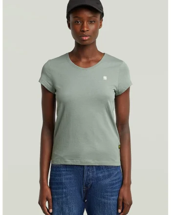 Tricou de bumbac organic cu decolteu in V Eyben, Gri cenusiu