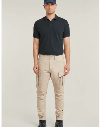 Pantaloni conici cu talie medie, Bej