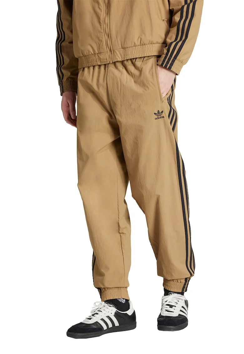 Pantaloni de trening cu terminatii cu fermoar Firebird, Caramel