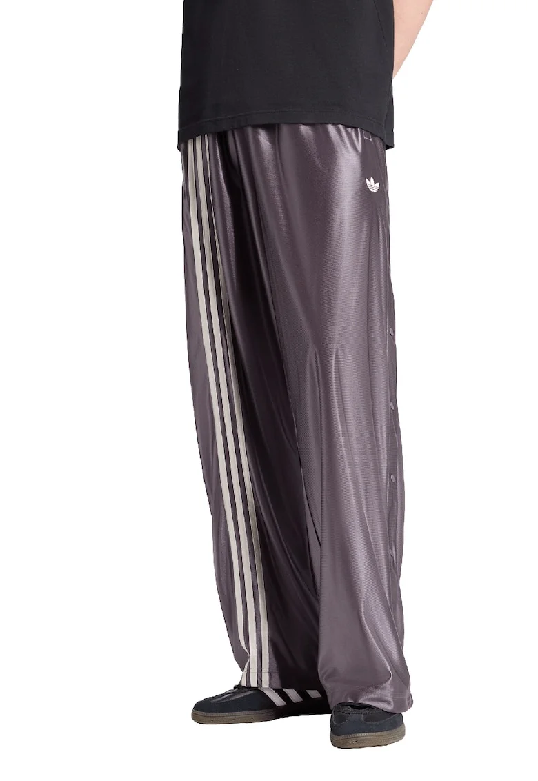 Pantaloni lejeri cu aspect lucios Adibreak, Alb/Violet pruna