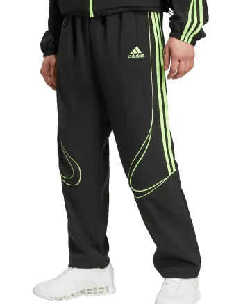 Pantaloni de trening cu benzi contrastante TeamGeist, Negru/Verde lime