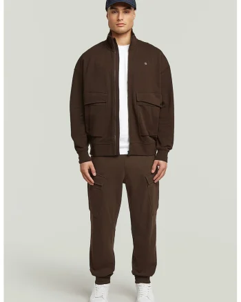 Pantaloni cargo din bumbac organic Rovic, Maro inchis