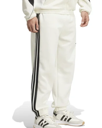 Pantaloni de trening cu logo si snur Stadium, Negru stins/Alb optic
