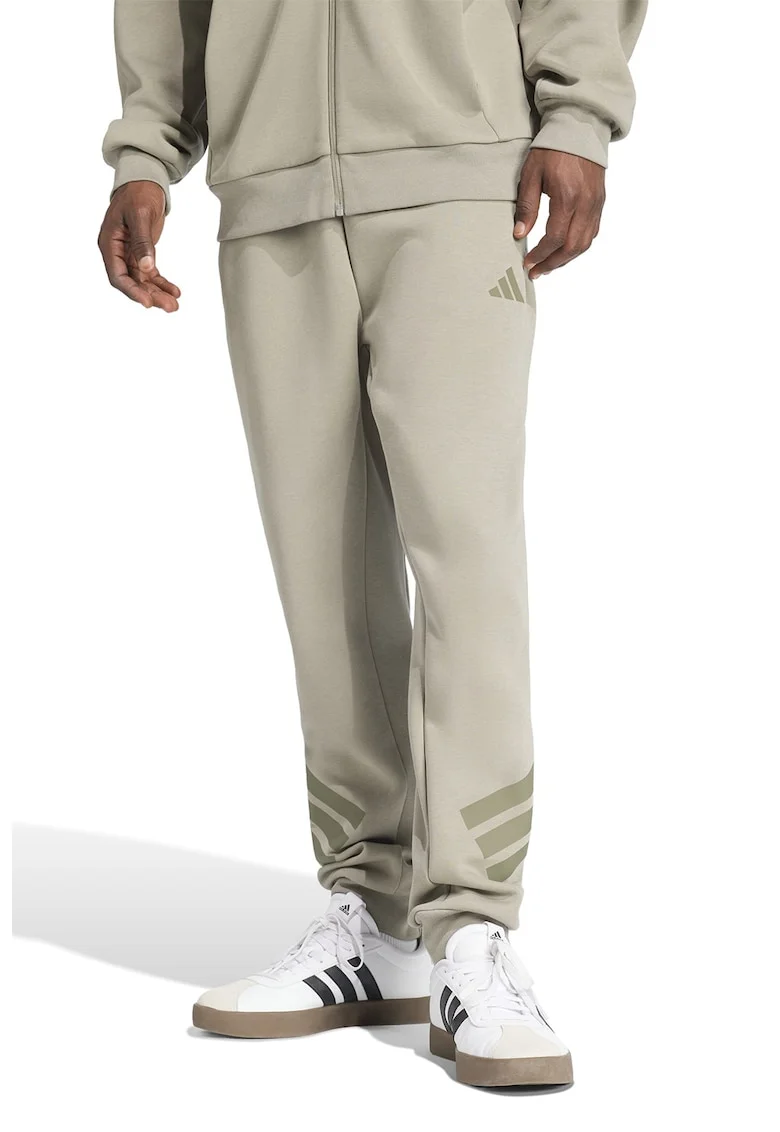 Pantaloni de trening din amestec de bumbac cu logo, Kaki
