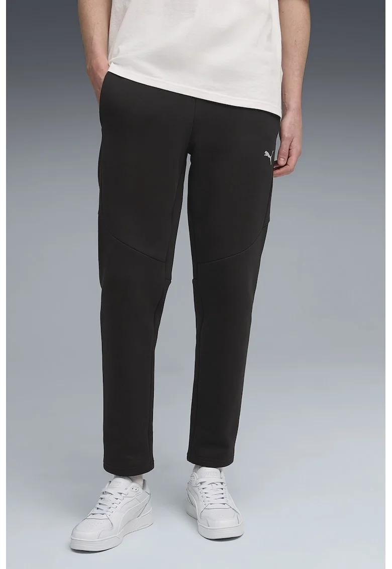 Pantaloni de trening conici si buzunare laterale, Negru