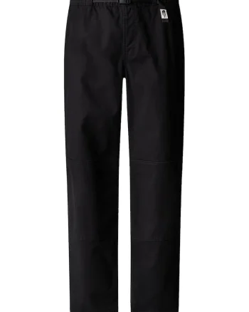 Pantaloni drepti cu curea in talie, Negru