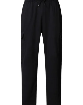 Pantaloni drepti cu talie ajustabila si buzunare laterale cu clapa, Negru