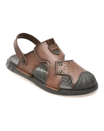 Sandale GRYXX maro, T6388, din piele naturala