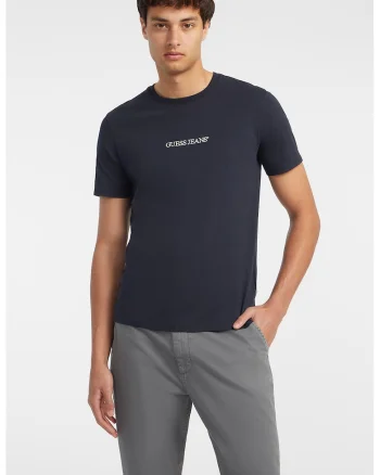 Tricou din bumbac cu imprimeu logo, Albastru ultramarin