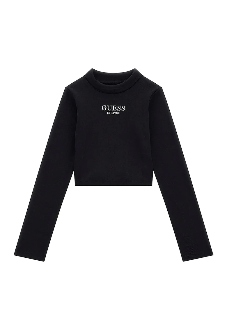 Bluza cu striatii si logo brodat, Negru