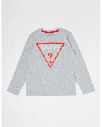 Bluza din bumbac organic cu imprimeu logo, Gri deschis