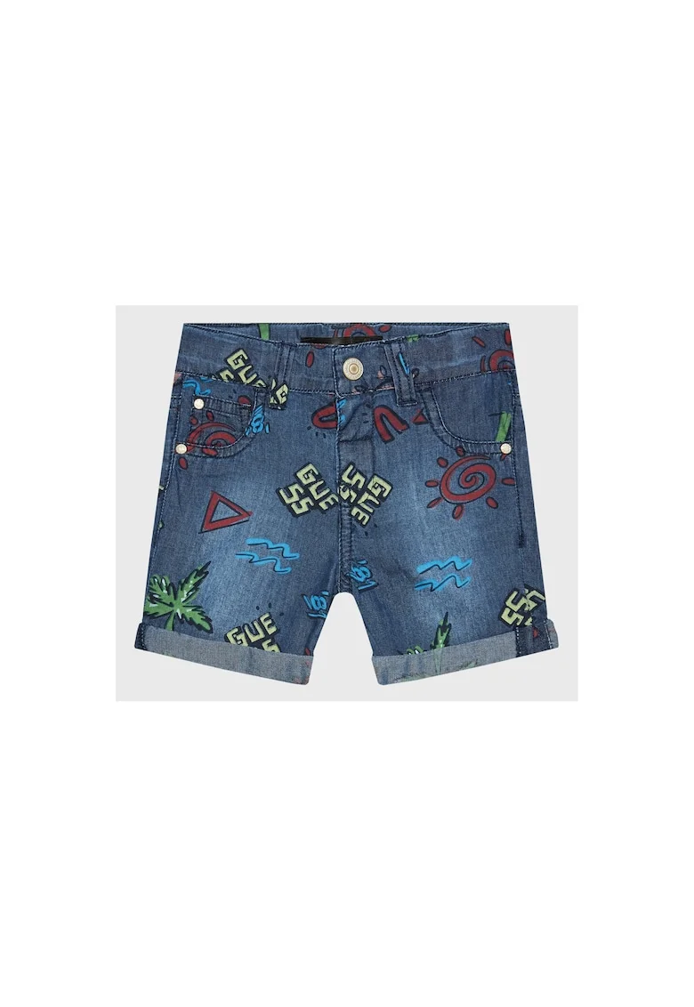 Pantaloni scurti copii,  Bumbac, Albastru, Albastru