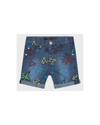Pantaloni scurti copii,  Bumbac, Albastru, Albastru