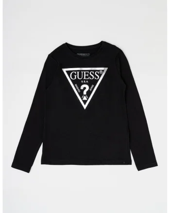 Bluza de bumbac cu imprimeu logo, Negru