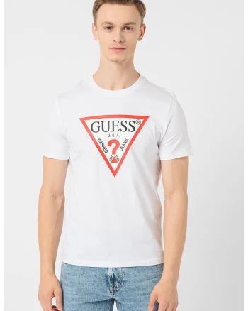 Tricou slim fit cu logo, Rosu/Alb
