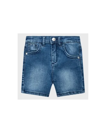 Pantaloni scurti copii,  Bumbac organic, Albastru
