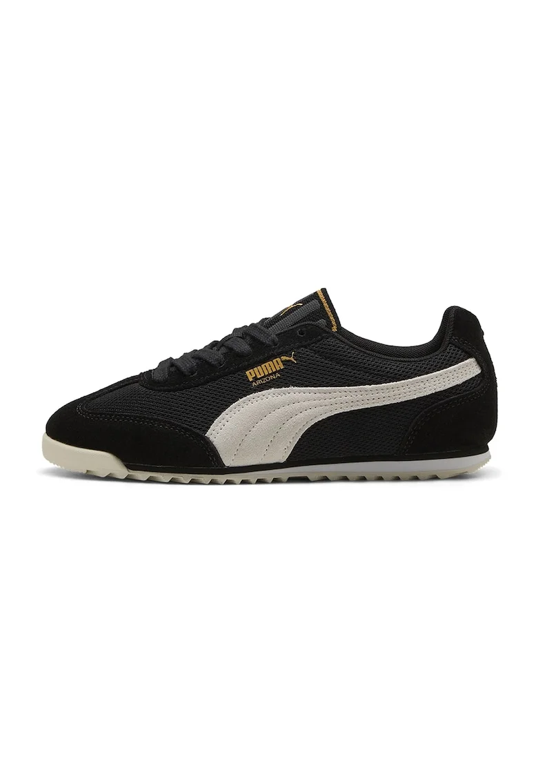 Pantofi sport Arizona Euro din material textil cu garnituri de piele intoarsa, Negru