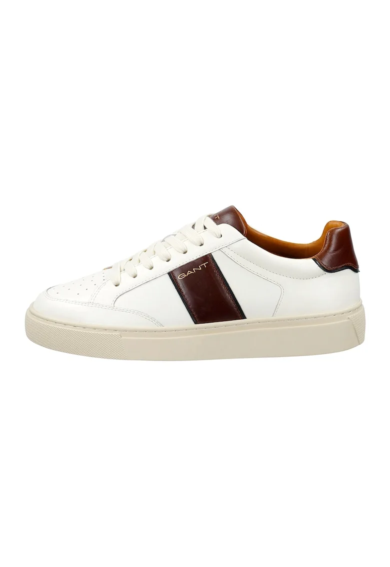 Pantofi sport din piele cu sireturi Mcjulien, Maro cognac/Galben pai/Alb murdar