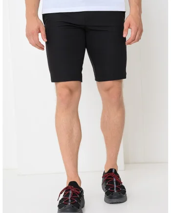 Pantaloni scurti slim fit cu buzunare oblice, Negru