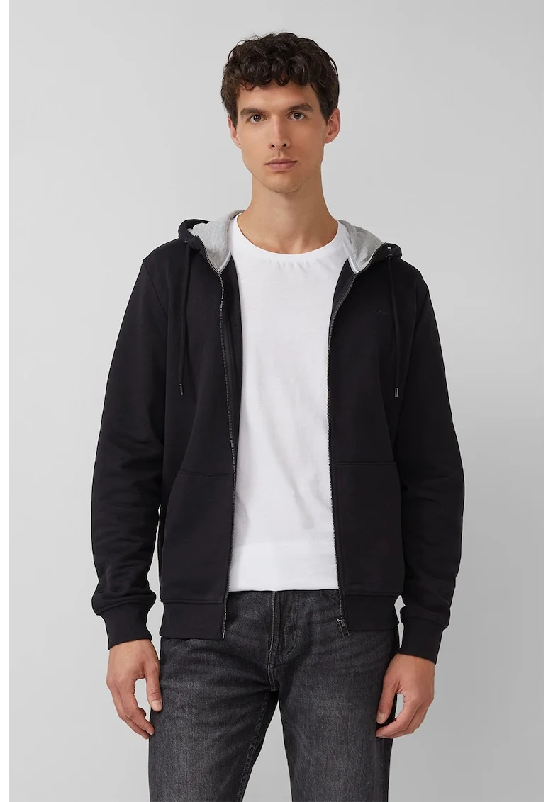 Hanorac regular-fit cu logo discret, Negru