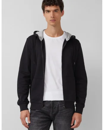Hanorac regular-fit cu logo discret, Negru