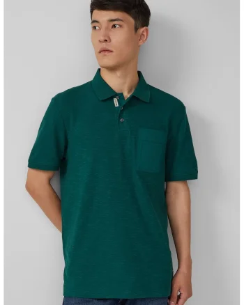 Tricou polo cu buzunar pe piept, Verde englez