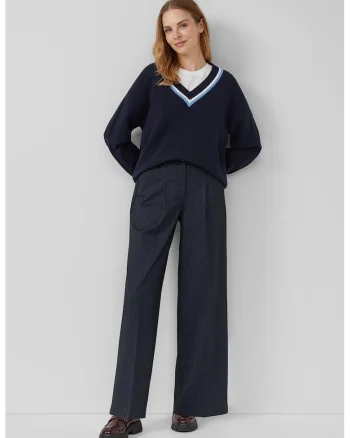 Pantaloni eleganti cu croiala ampla, Albastru ultramarin