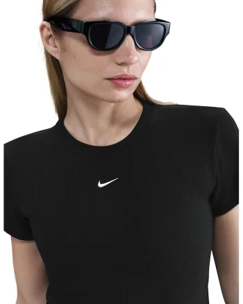 Tricou slim fit striat, Negru