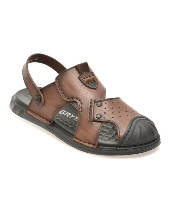Sandale GRYXX maro, T6388, din piele naturala