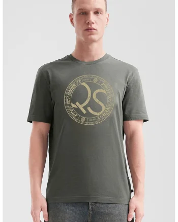 Tricou de bumbac cu logo, Verde aquamarin