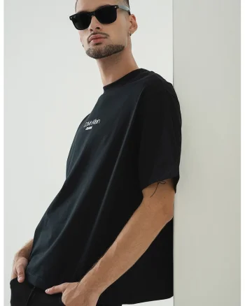 Tricou lejer cu imprimeu logo, Alb/Negru