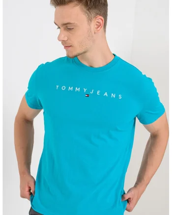 Tricou de bumbac cu logo brodat, Albastru