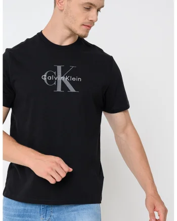 Tricou din bumbac cu imprimeu logo, Negru