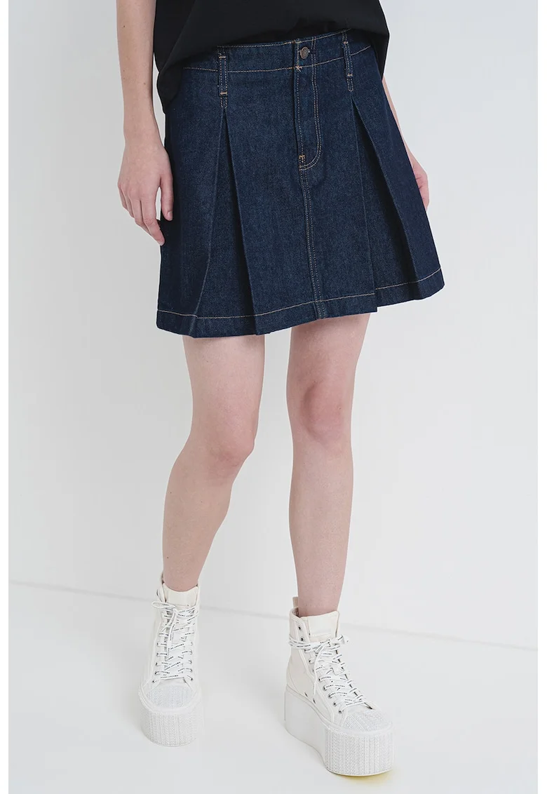 Fusta scurta din denim, Albastru inchis