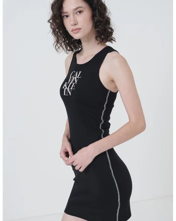 Rochie slim fit cu cusaturi contrastante, Alb/Negru