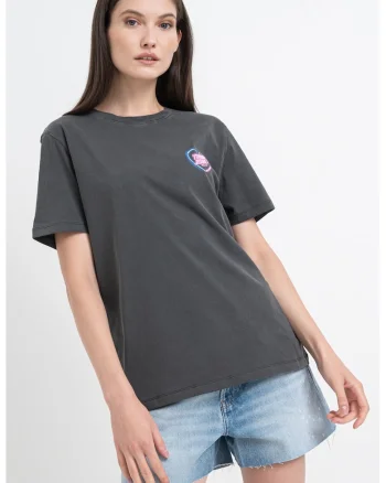Tricou lejer cu imprimeu grafic neon, Multicolor