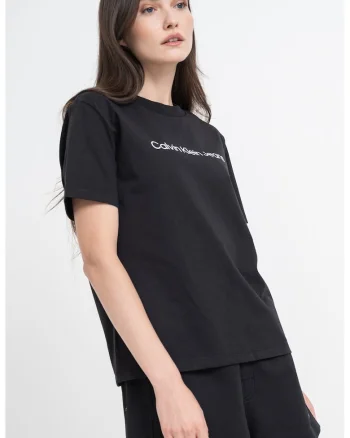 Tricou de bumbac cu logo, Negru